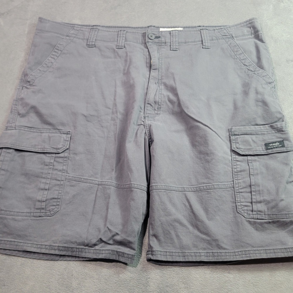 Wrangler Cargo Shorts Mens 46 Gray 60AIWPW Relaxed Fit Stretch Cotton Twill Work